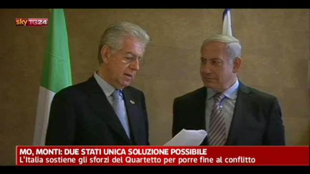Medio Oriente, incontro Monti-Netanyahu