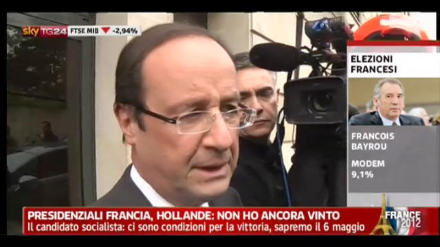 Presidenziali Francia, Hollande: non ho ancora vinto
