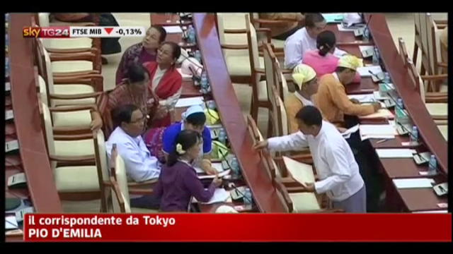 Birmania, Aung San Suu Kyi giura in parlamento
