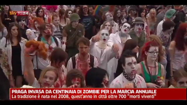 Praga invasa da centinaia di zombie per la marcia annuale