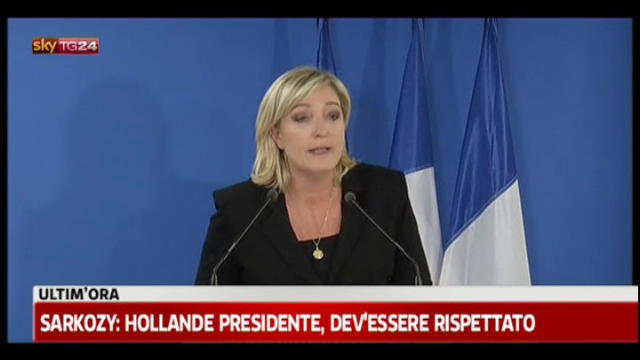 Hollande presidente, parla Marine Le Pen