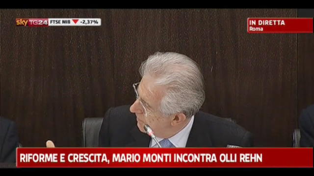 1- Riforme e Crescita, Mario Monti incontra Olli Rehn