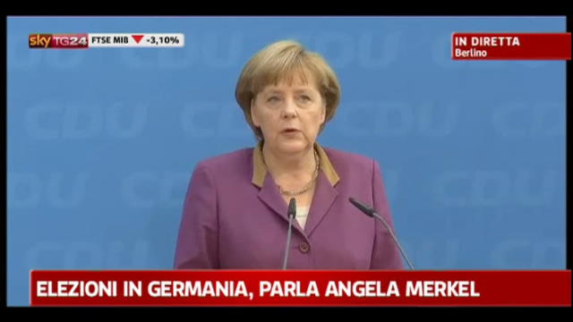 Elezioni Germania, Merkel: riconosco la sconfitta