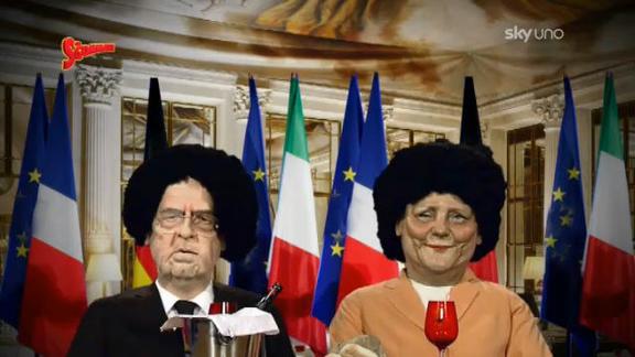 Gli Sgommati, Monti e Merkel: "Andiamo a mangiare in Grecia"