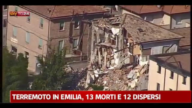 Terremoto Emilia, 13 le vittime e 12 i dispersi