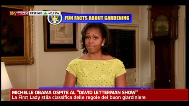 Michelle Obama ospite al "David Letterman Show"