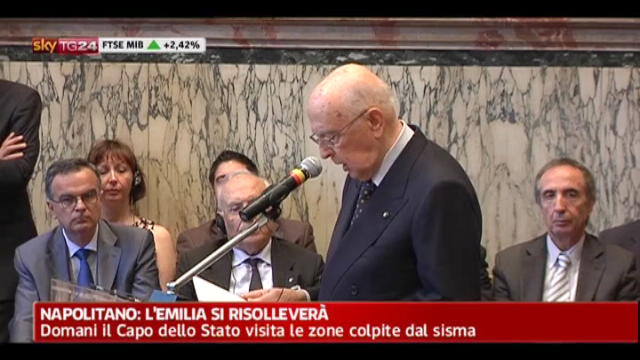 Napolitano: l'Emilia si risolleverà