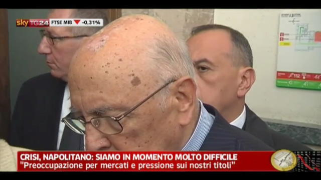 Crisi, Napolitano: siamo in momento molto difficile