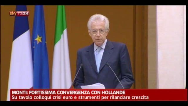 Monti: fortissima convergenza con Hollande