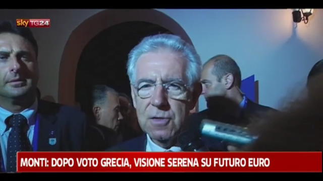 Monti: dopo voto Grecia, visione serena su futuro Euro