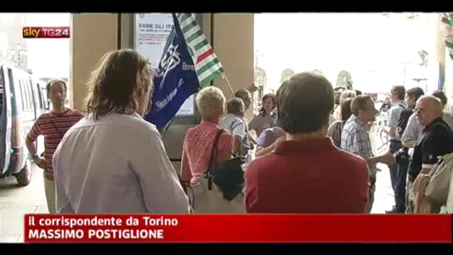 Torino, esodati del settore bancario scendono in piazza