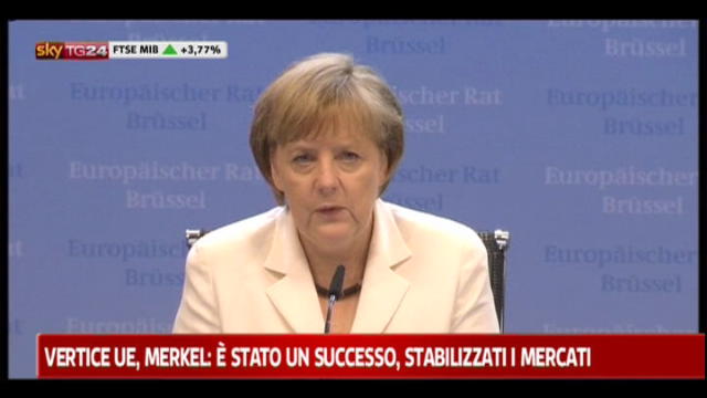 Vertice UE, Merkel: un successo, stabilizzati i mercati