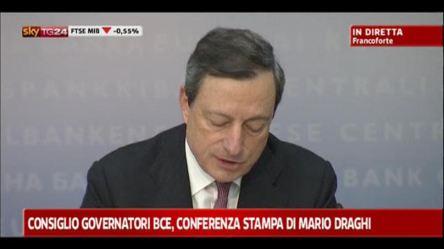 Draghi: zona euro resta debole, elevata incertezza