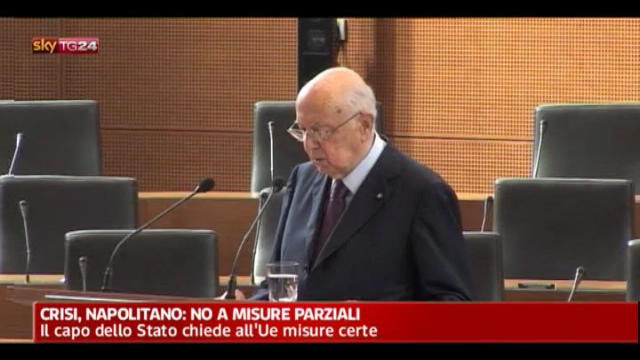 Crisi, Napolitano: no a misure parziali