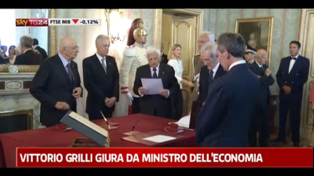 Vittorio Grilli giura da Ministro dell'Economia