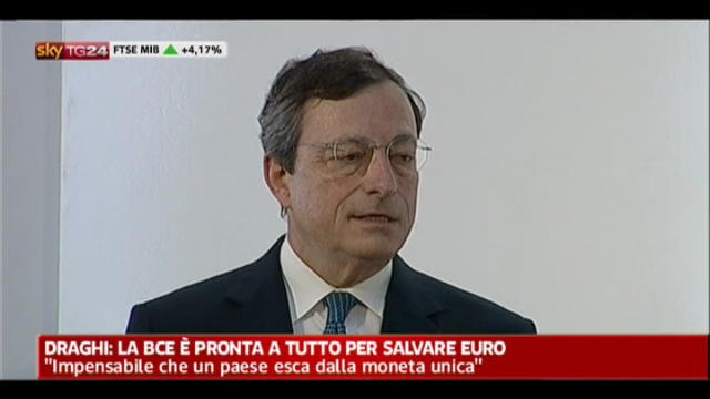Draghi: la BCE è pronta a tutto per salvare l'Euro