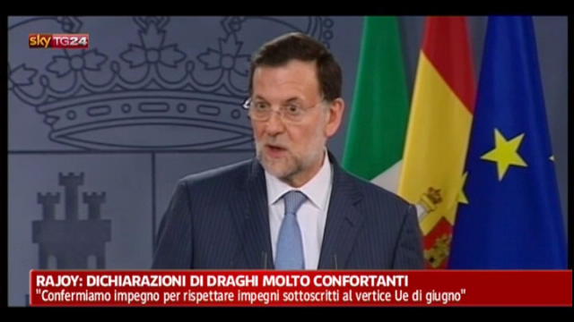 Rajoy: dichiarazioni di Draghi molto confortanti