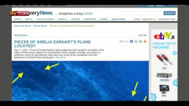 USA, forse trovati i resti dell'aereo di Amelia Earhart