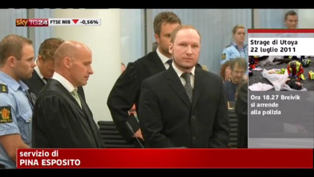 Oslo, Breivik condannato 21 anni sorride a lettura sentenza