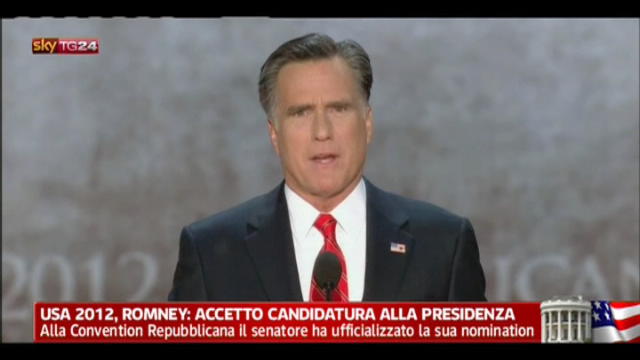 USA 2012, Romney: accetto candidatura alla presidenza