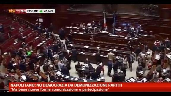 Napolitano:no democrazia da demonizzazione partiti