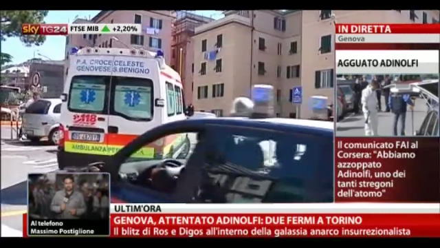 Genova, attentato Adinolfi: due fermi a Torino