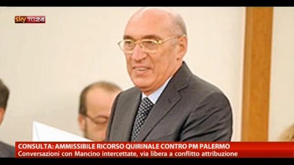 Consulta: ammissibile ricorso Quirinale contro PM Palermo