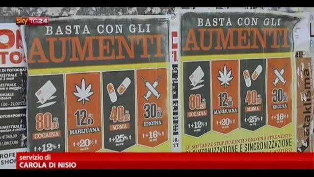 Roma, manifesti shock: "Basta aumenti prezzo droga"