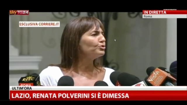 1 - Lazio, Renata Polverini: dimessioni irrevocabili