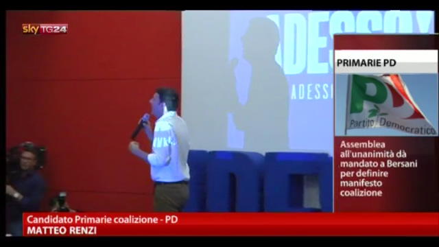 Renzi: basta polemiche, mi fido di Bersani