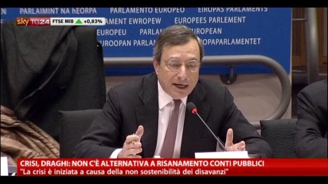 Crisi, Draghi: non alternativa a risanamento conti pubblici