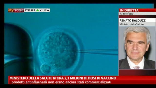 Ministero ritira 2,3 mln di dosi vaccino, parla Balduzzi