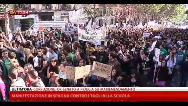 Manifestazione in Spagna contro i tagli alla scuola