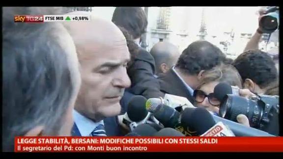 Legge stabilità, Bersani: Monti disponibile a modifiche