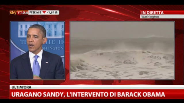 Uragano Sandy, l'intervento di Barack Obama