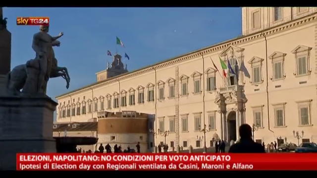 Elezioni, Napolitano: no condizioni per voto anticipato