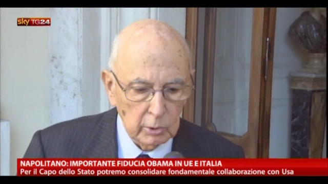 Napolitano: importante fiducia Obama in UE e Italia