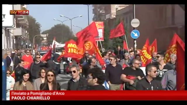 Sciopero europeo, a Pomigliano d'Arco manifestazione Fiom