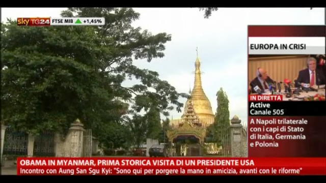 Obama in Myanmar, prima storica visita di un presidente Usa
