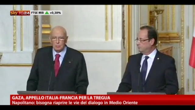 Gaza, appello Italia-Francia per la tregua