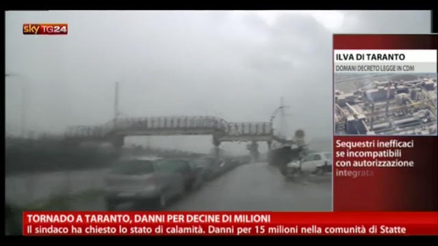Tornado a Taranto, danni per decine di milioni