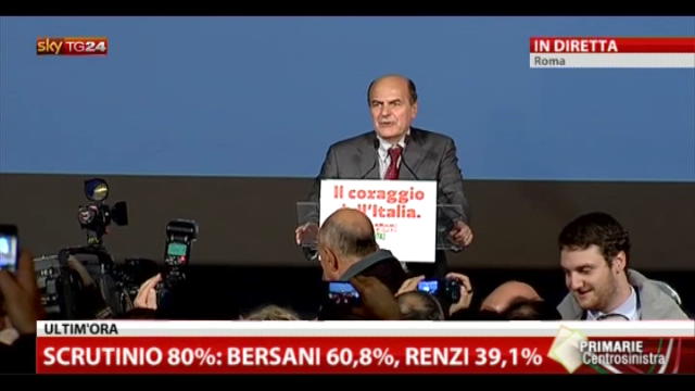 Primarie, il discorso di Pier Luigi Bersani