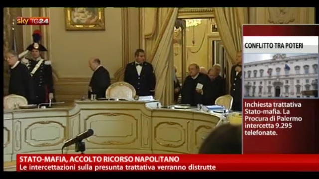 Stato-Mafia, accolto ricorso Napolitano