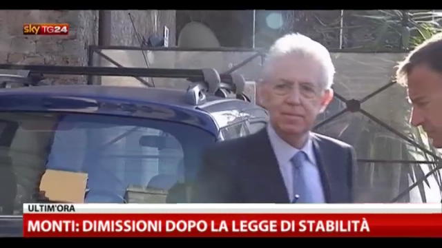 Monti: dimissioni dopo la legge di stabilità