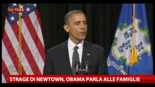 Strage di Newtown, Obama parla alle famiglie