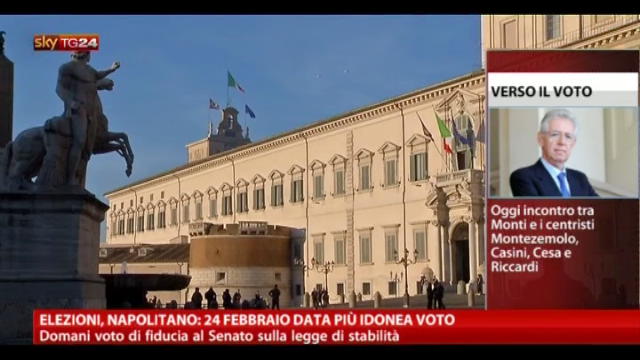 Elezioni, Napolitano: 24 febbraio data più idonea al voto