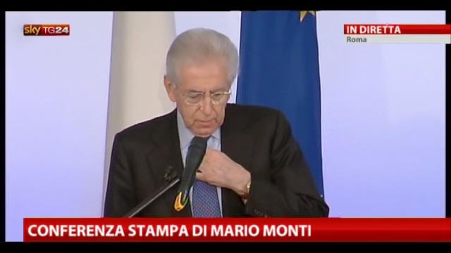 Conf. stampa Monti: orgoglioso del lavoro dei Ministri - 1