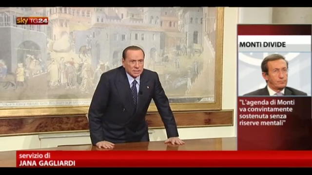 Berlusconi: "impossibilità di collaborazione con Monti"