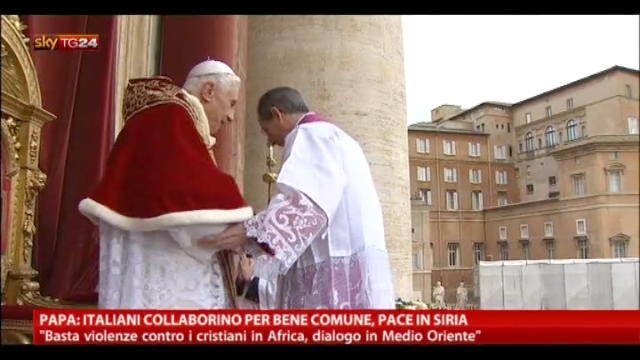 Papa: italiani collaborino per il bene comune, pace in Siria