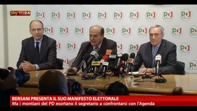 Montiani PD esortano Bersani a confrontarsi con l'agenda